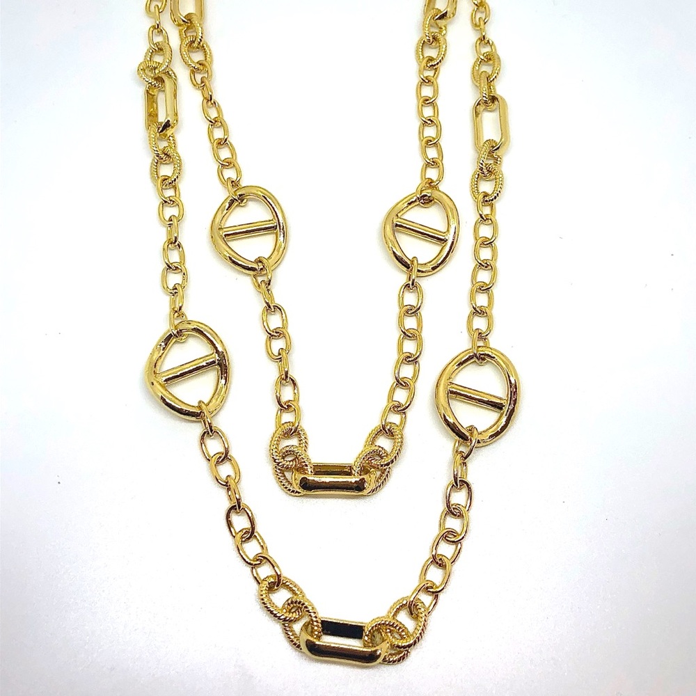 Anchor Link Necklace, gold plated.